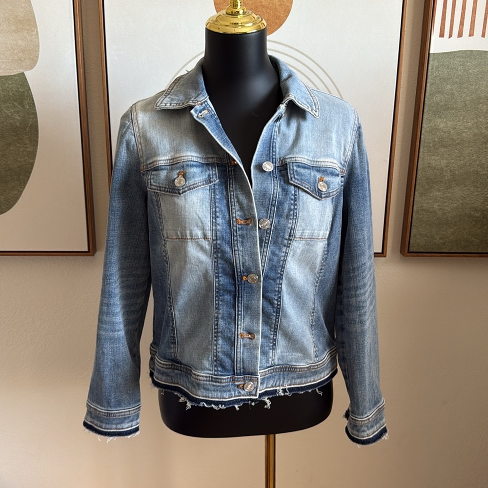 Chico's Blue Denim Jacket Relaxed Fit